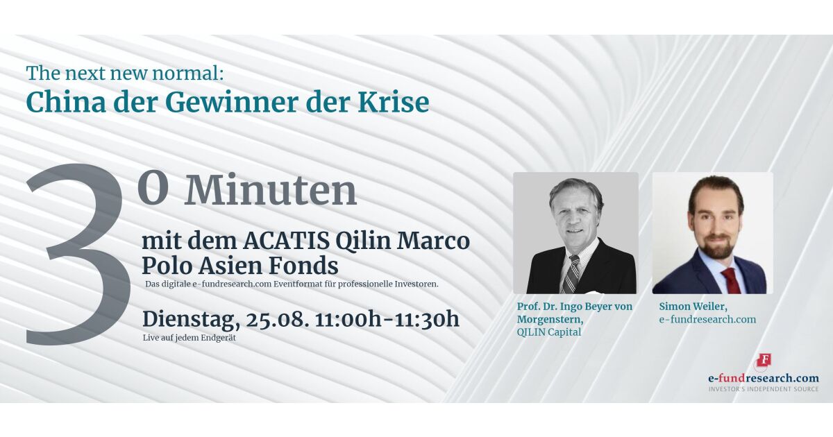 E Fundresearch Com Ag Webinar Replay Jetzt Verfugbar 30 Minuten Mit Dem Acatis Qilin Marco Polo Asien Fonds The Next New Normal China Der Gewinner Der Krise